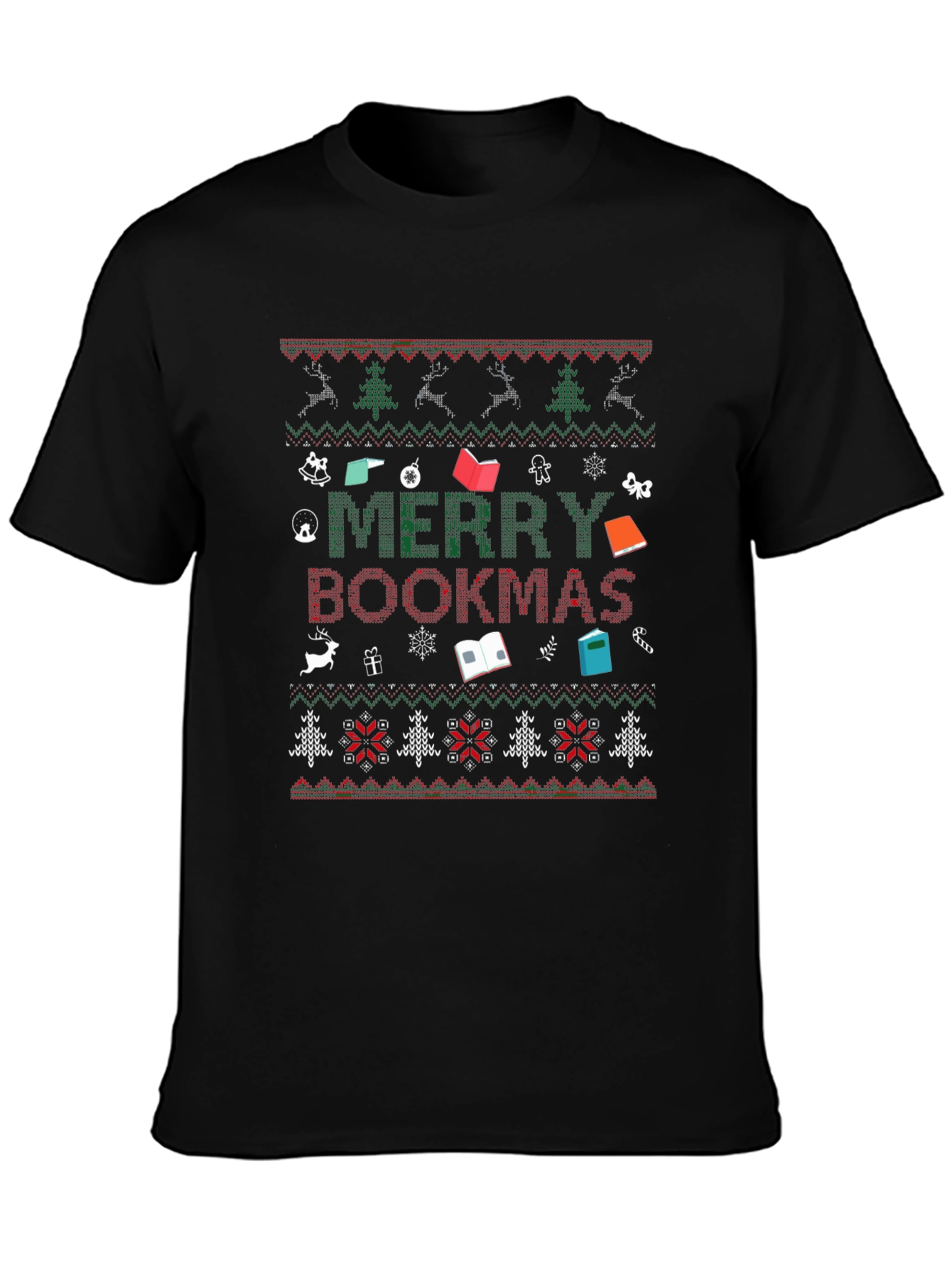 Merry Bookmas Ugly Christmas Sweater T-Shirt