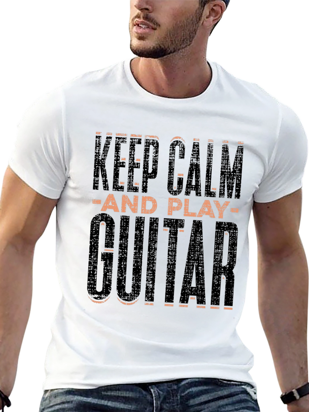 Keep Calm and Play Guitar Black T-Shirt