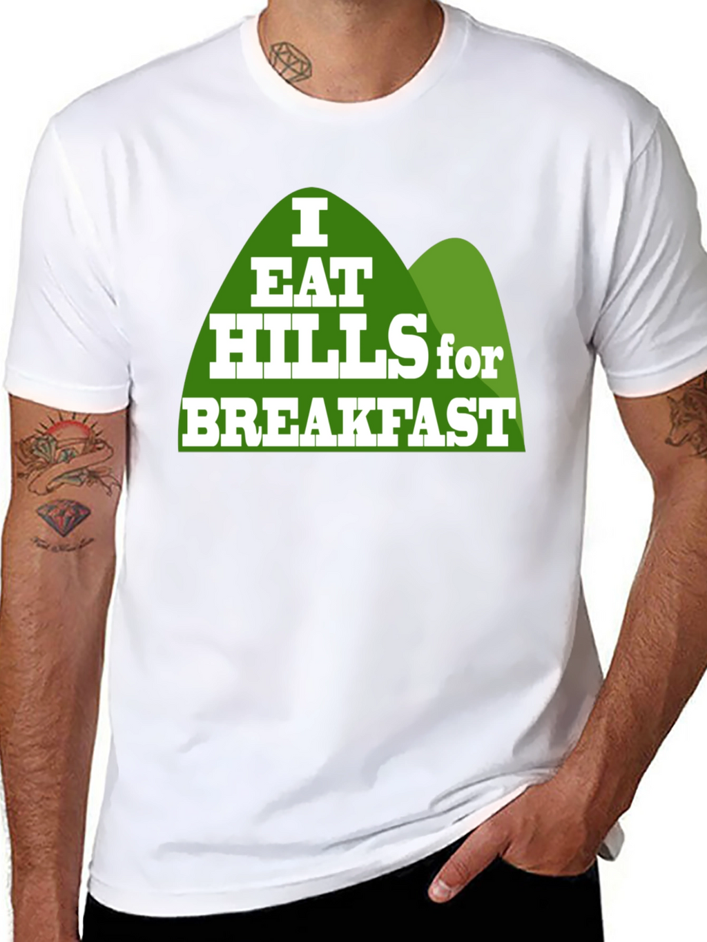 I Eat Hills for Breakfast Black T-Shirt