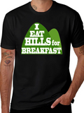 I Eat Hills for Breakfast Black T-Shirt