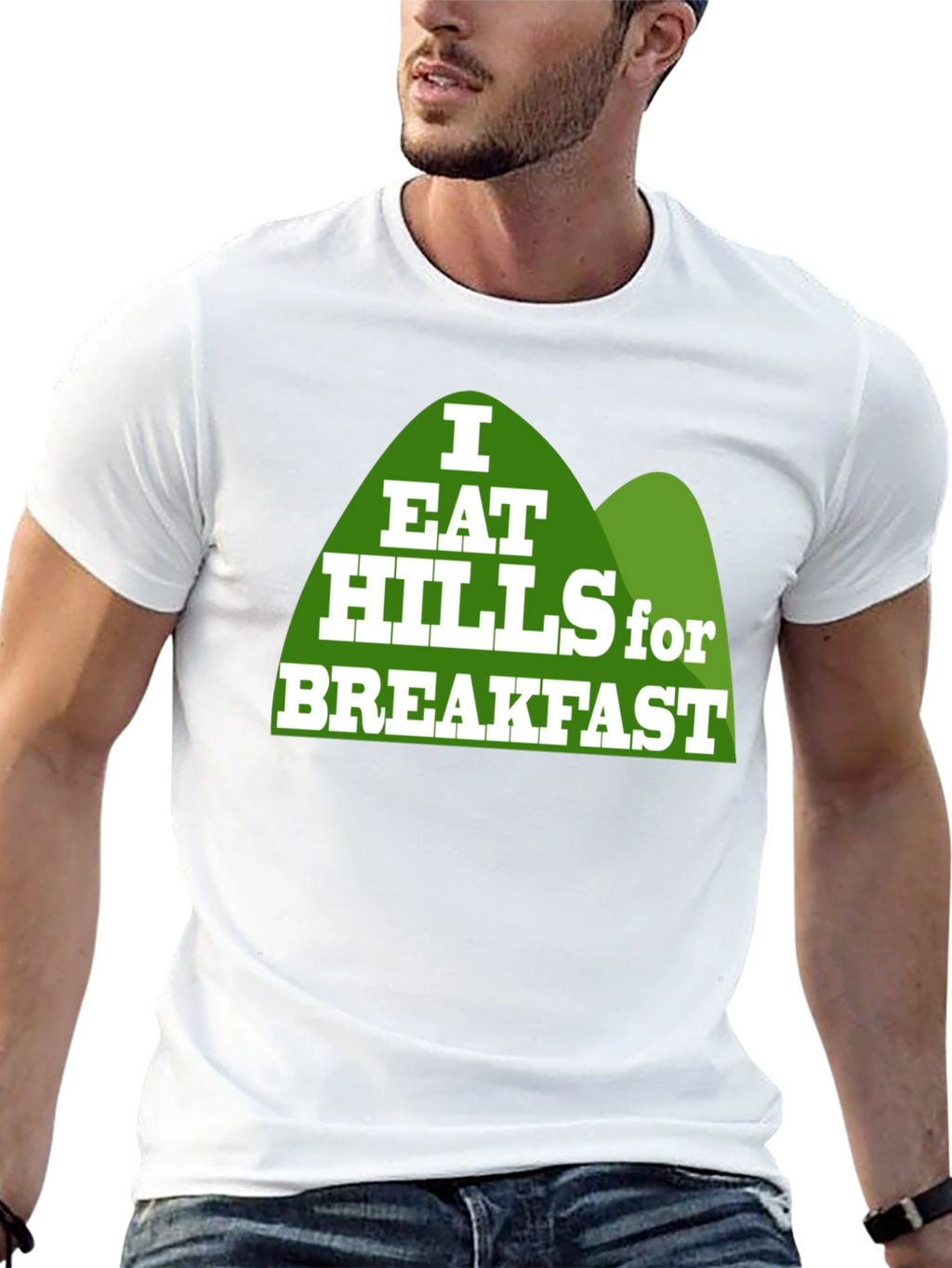 I Eat Hills for Breakfast Black T-Shirt