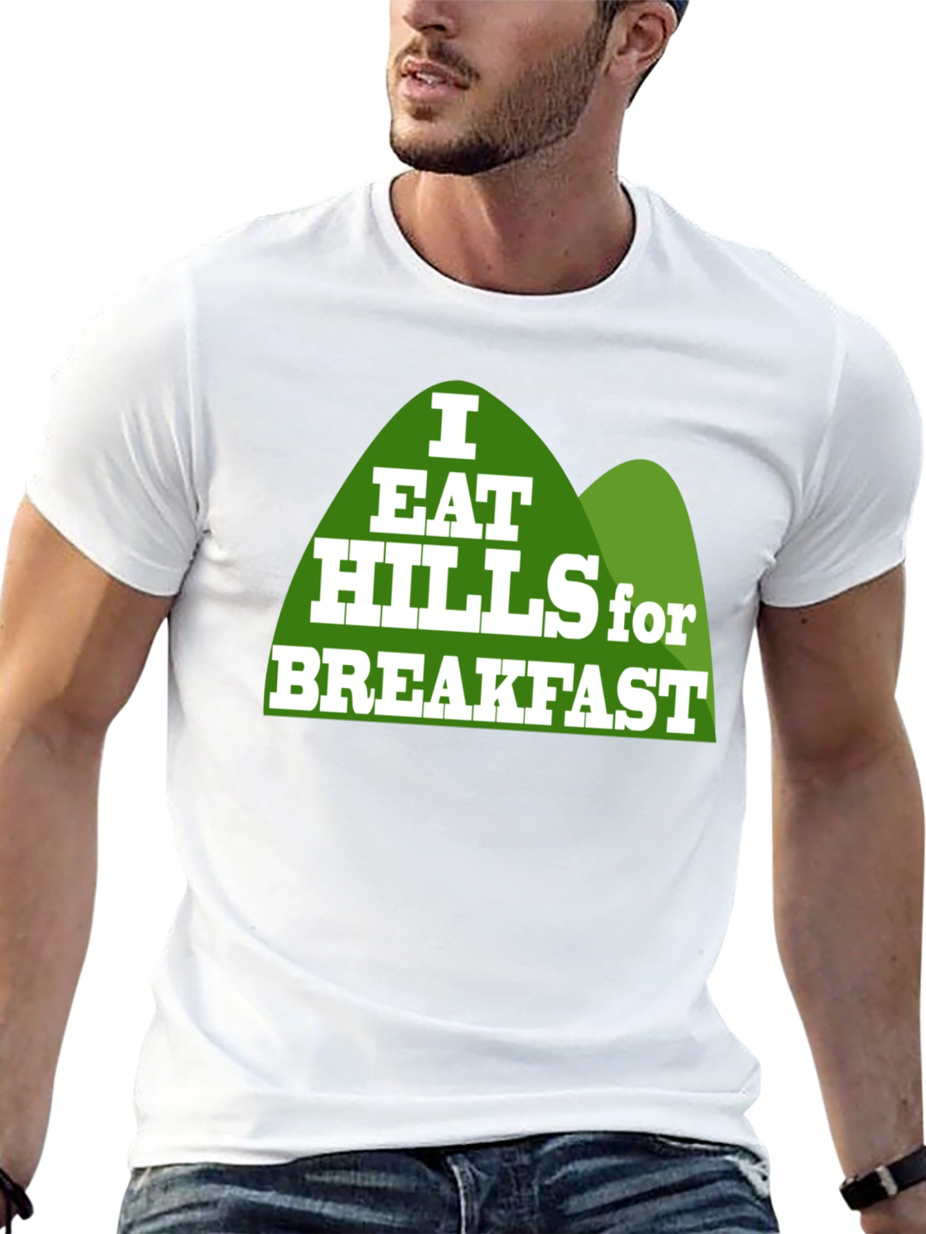 I Eat Hills for Breakfast Black T-Shirt