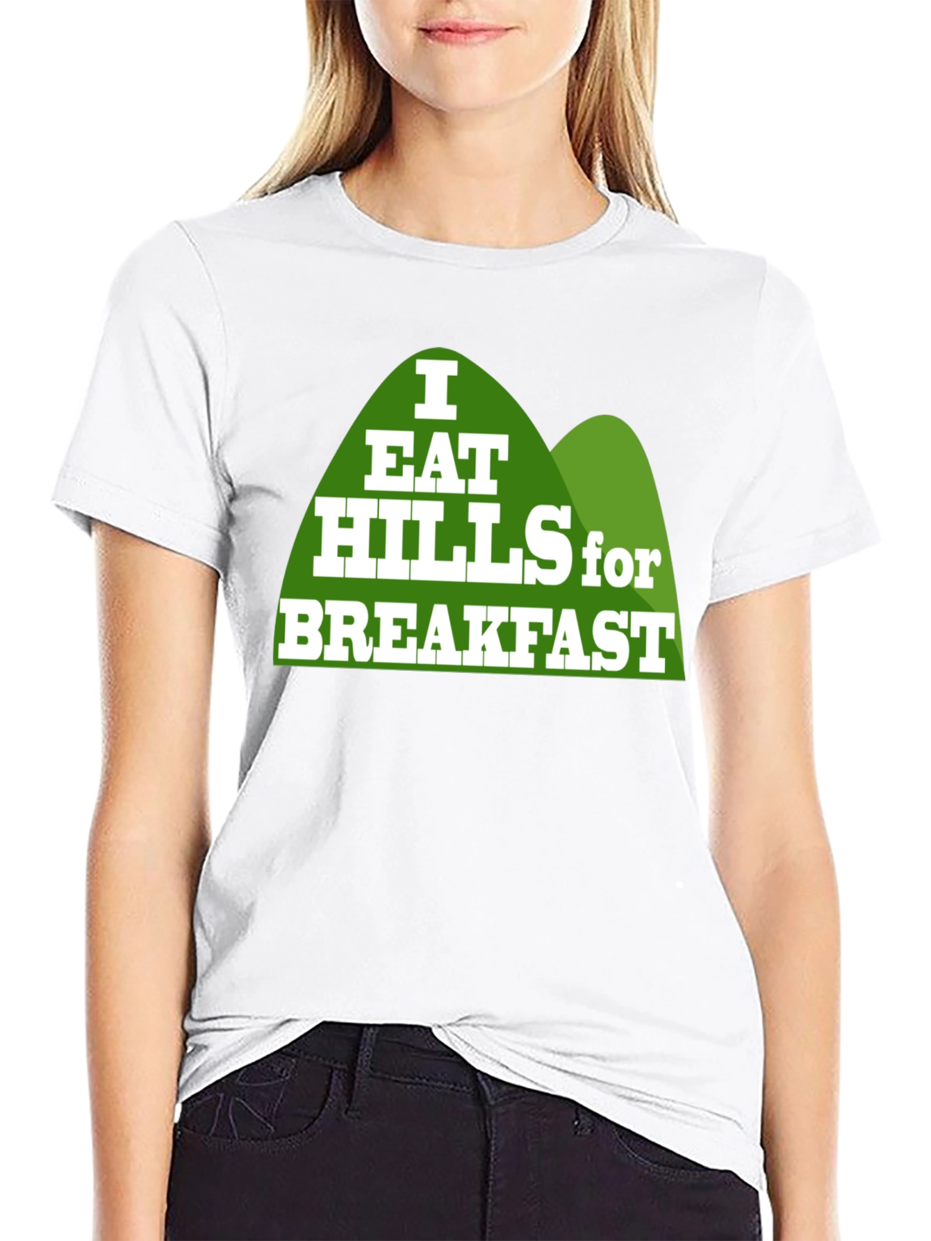 I Eat Hills for Breakfast Black T-Shirt