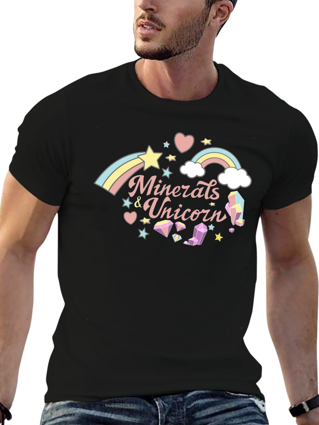 Minerals & Unicorns Black Graphic T-Shirt