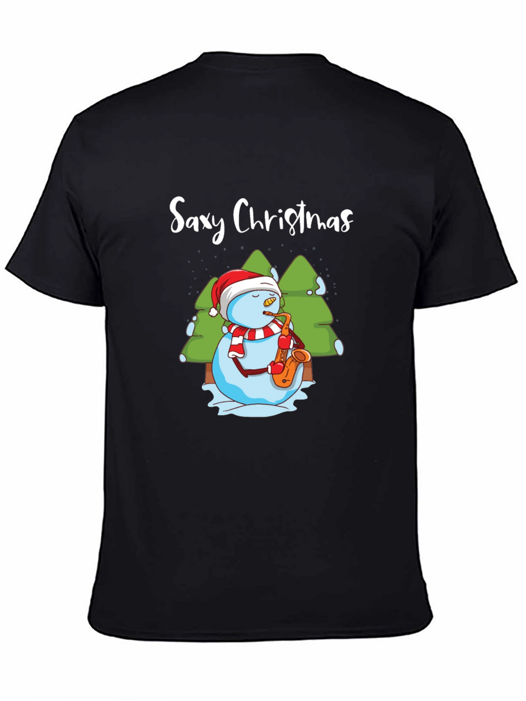 Saxy Christmas T-Shirt - Holiday Snowman Tee