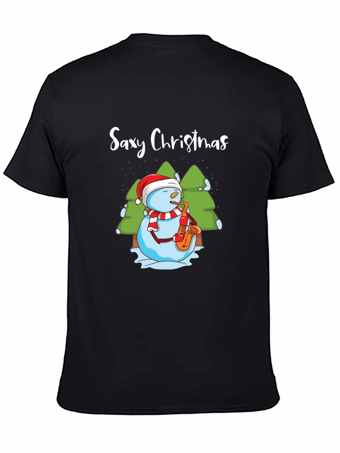Saxy Christmas T-Shirt - Holiday Snowman Tee