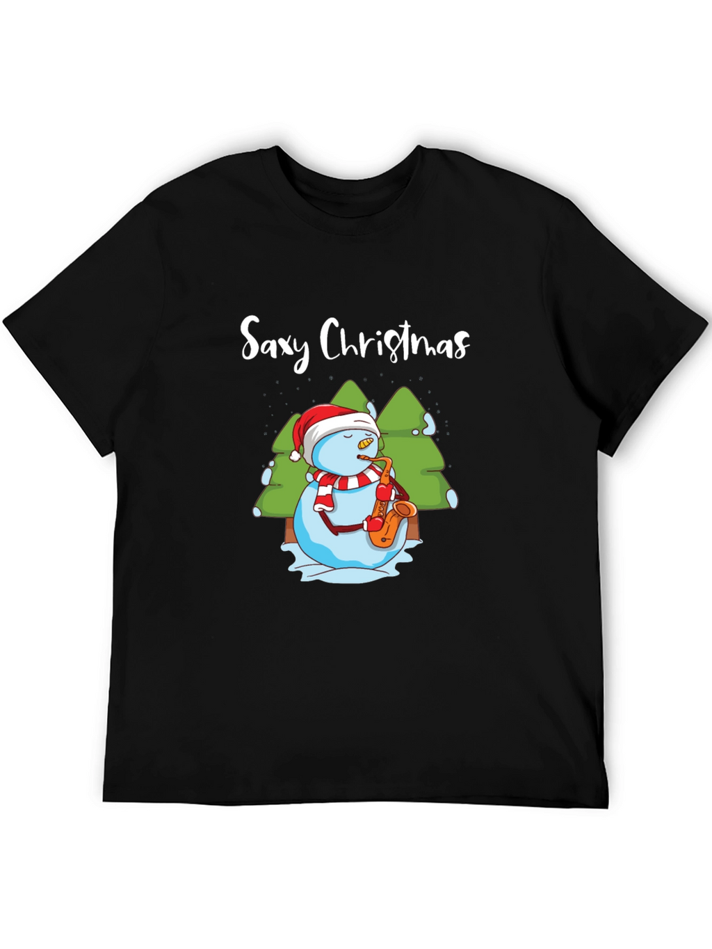 Saxy Christmas T-Shirt - Holiday Snowman Tee
