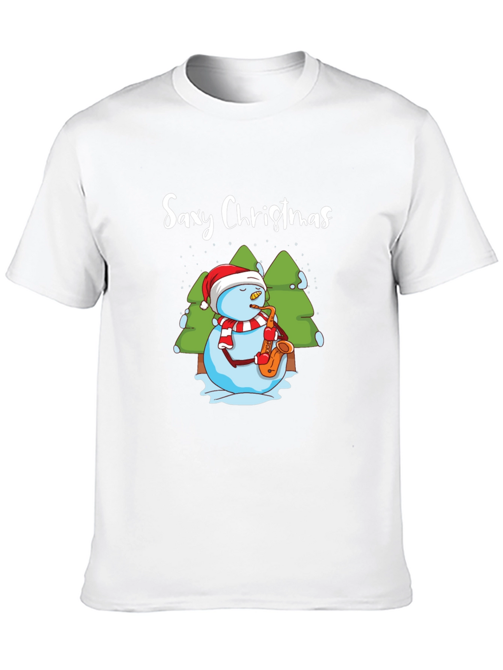 Saxy Christmas T-Shirt - Holiday Snowman Tee