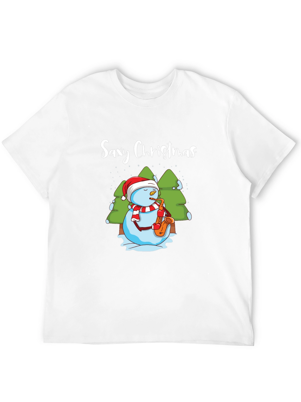 Saxy Christmas T-Shirt - Holiday Snowman Tee