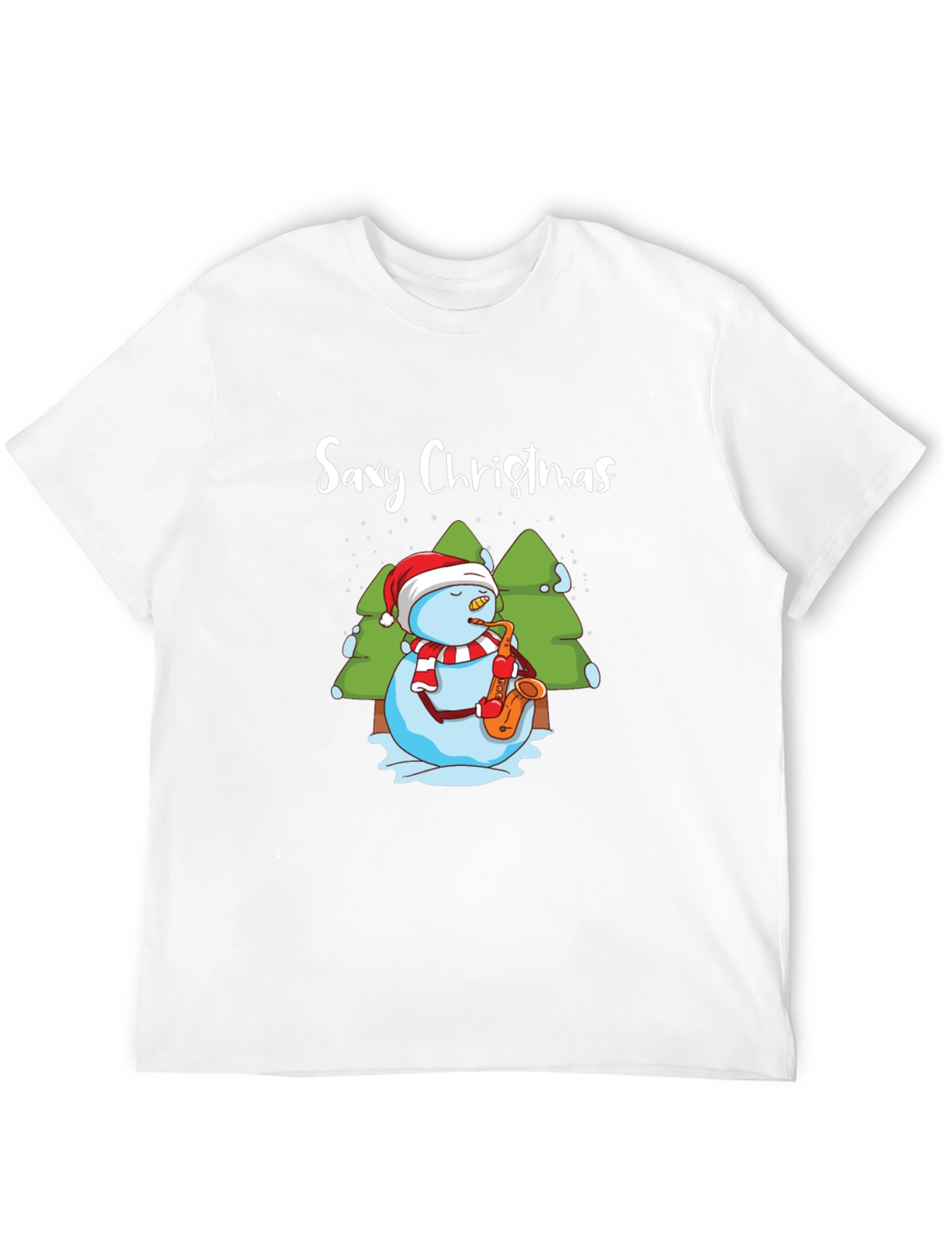 Saxy Christmas T-Shirt - Holiday Snowman Tee