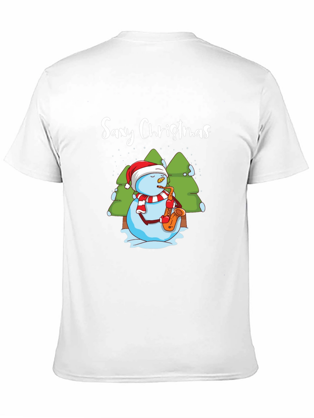 Saxy Christmas T-Shirt - Holiday Snowman Tee