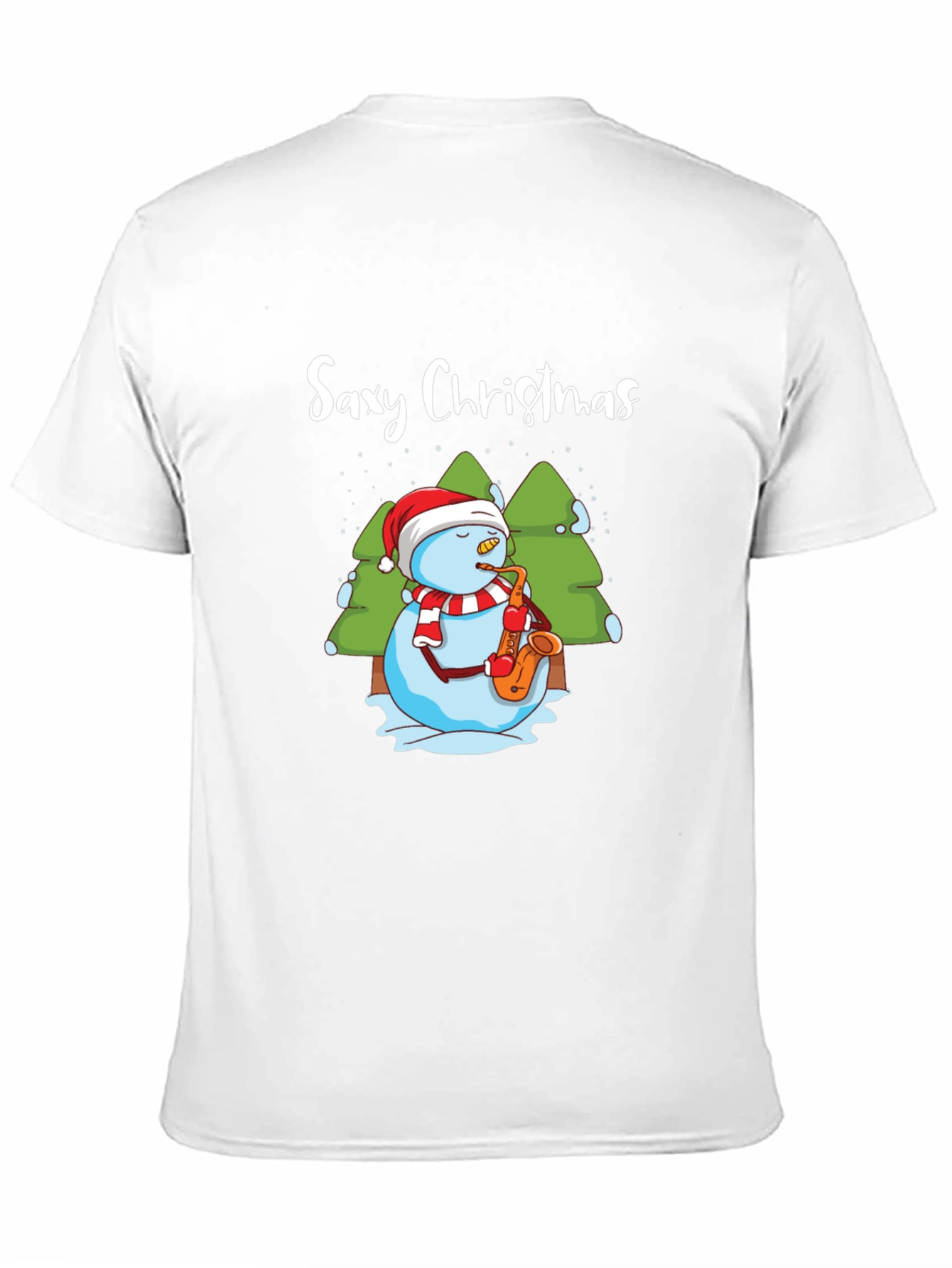 Saxy Christmas T-Shirt - Holiday Snowman Tee