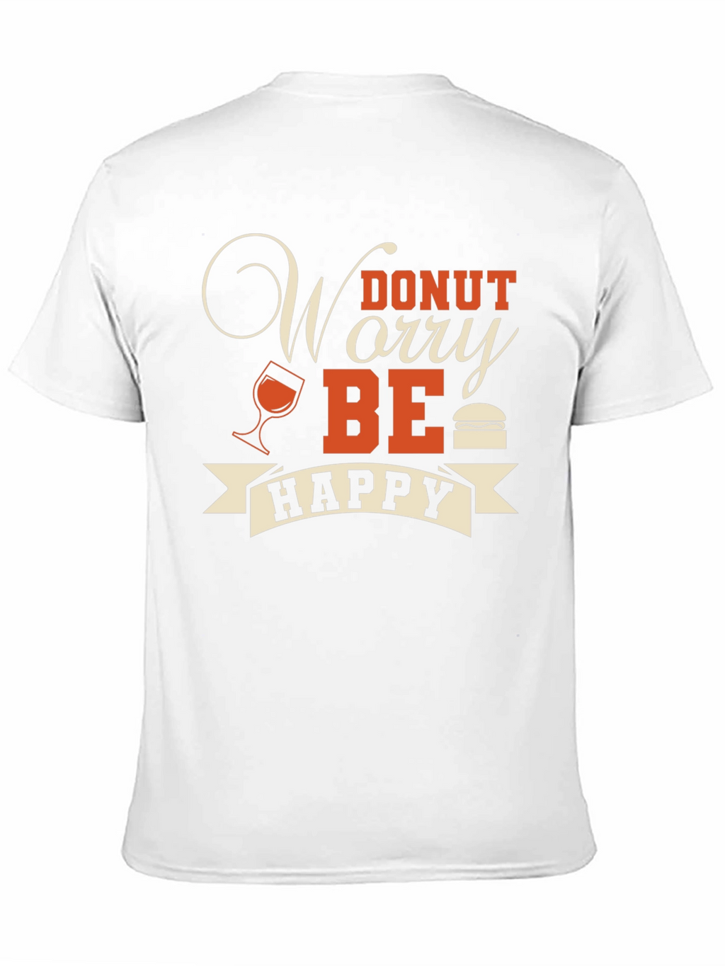 Donut Worry Be Happy Graphic T-Shirt - Black