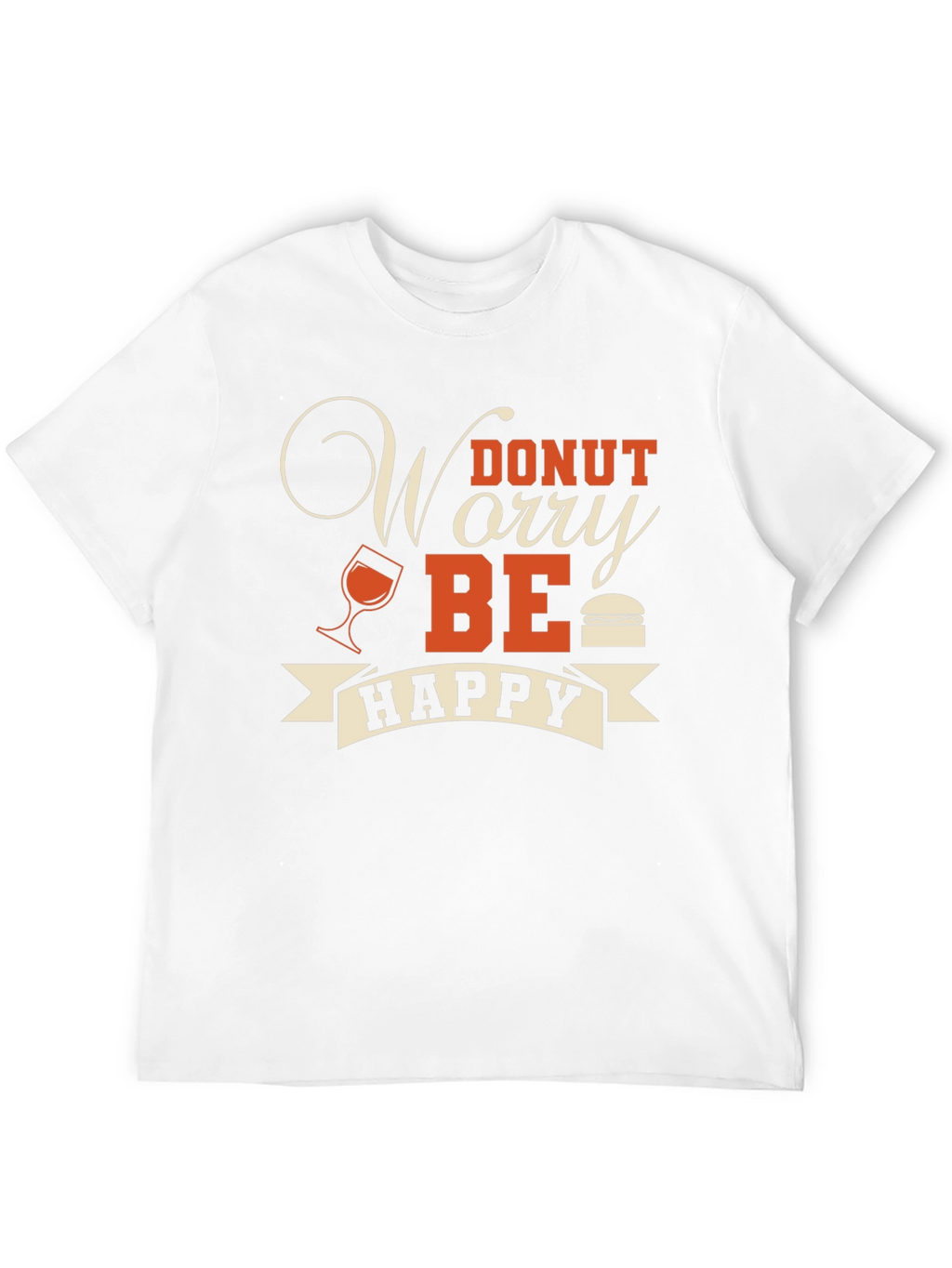 Donut Worry Be Happy Graphic T-Shirt - Black