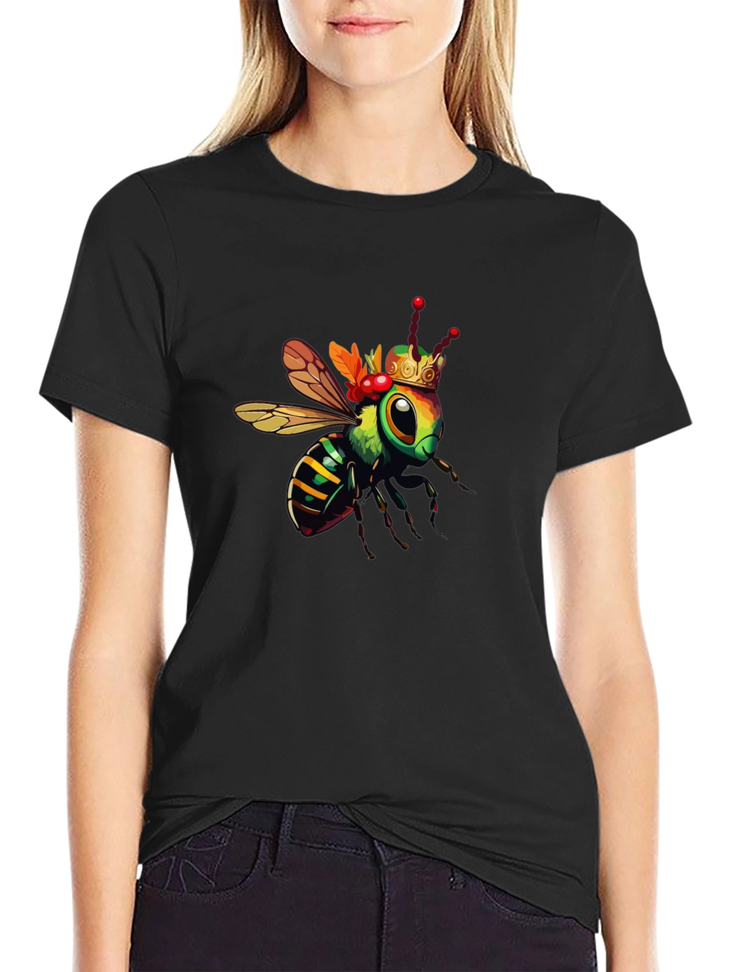 King Bee Graphic Tee - Trendy Black T-Shirt