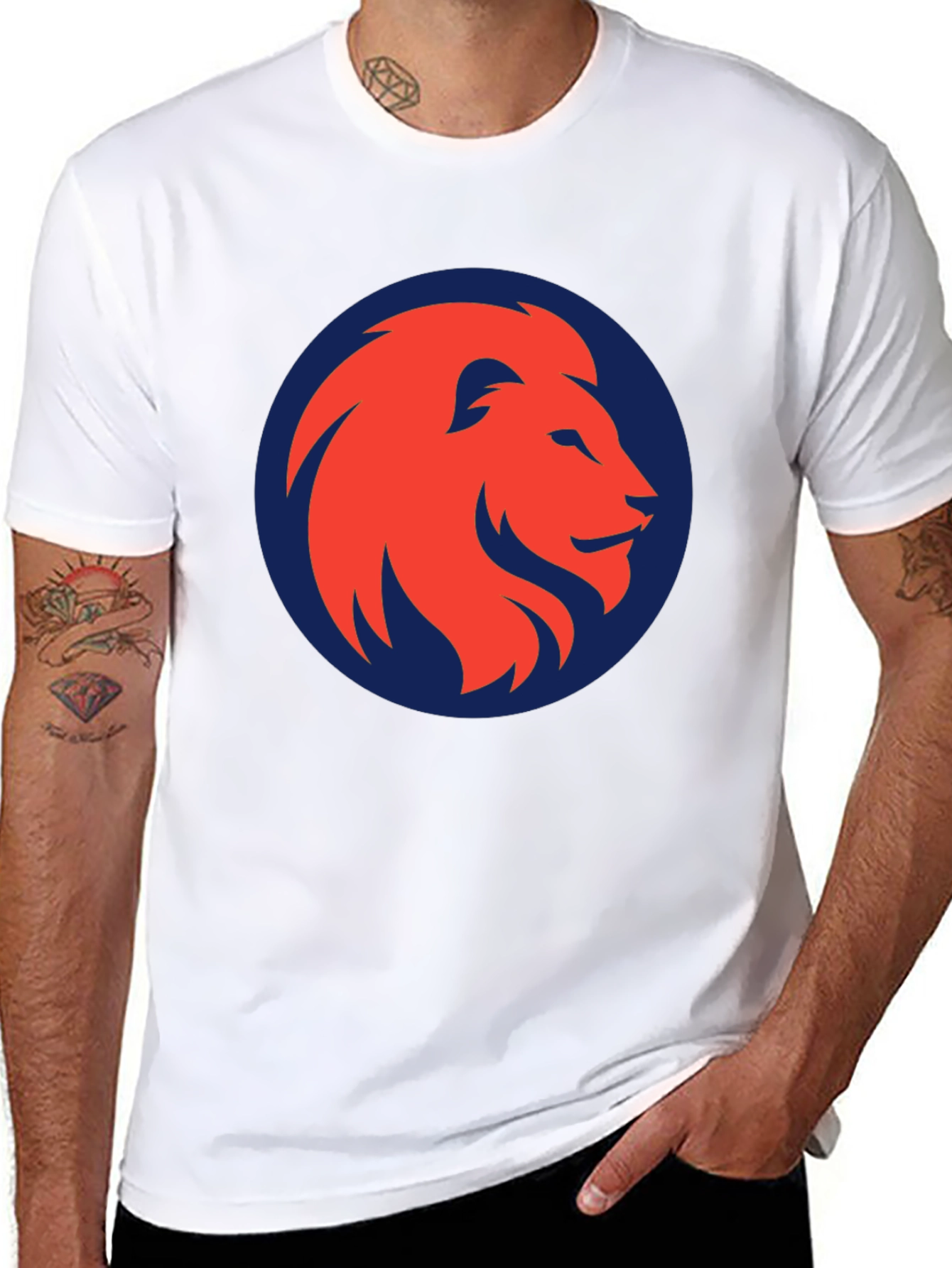 Lion Emblem Graphic Tee - Bold Style
