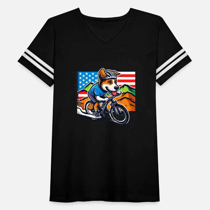 usa flag bike racer dog