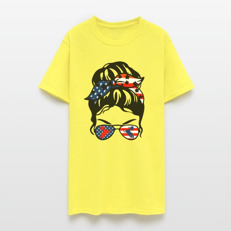 USA Snowmobile Girl American Flag Snowmobiler