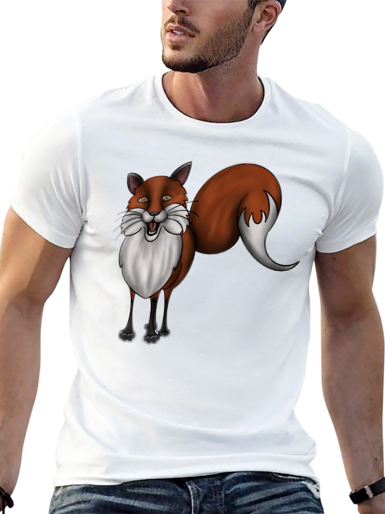 Fox Graphic T-Shirt - Black Cotton Tee