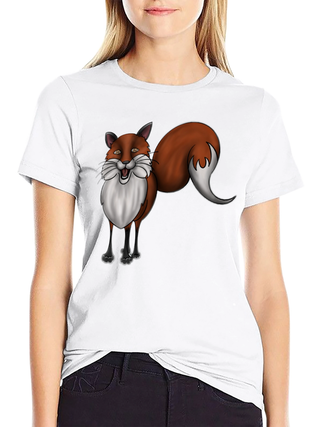 Fox Graphic T-Shirt - Black Cotton Tee