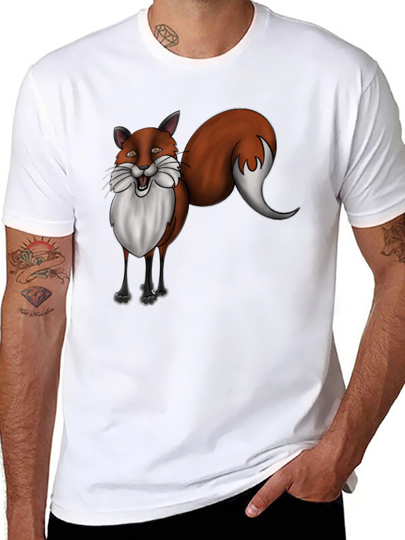 Fox Graphic T-Shirt - Black Cotton Tee