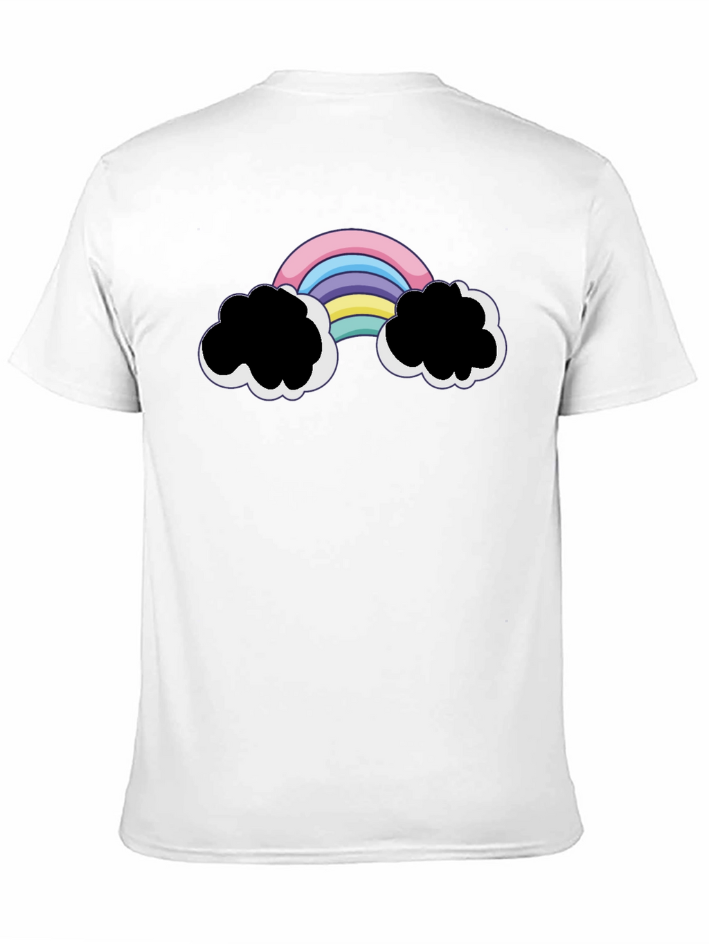 Rainbow Cloud Graphic Black T-Shirt
