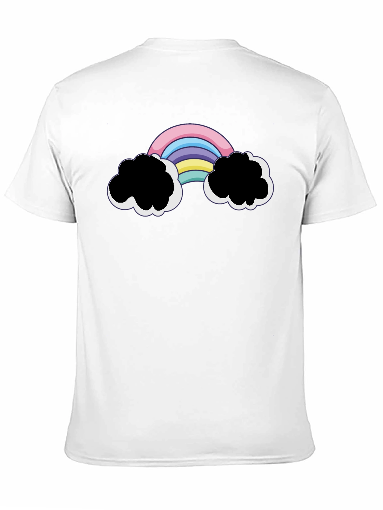 Rainbow Cloud Graphic Black T-Shirt