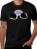 Rainbow Cloud Graphic Black T-Shirt