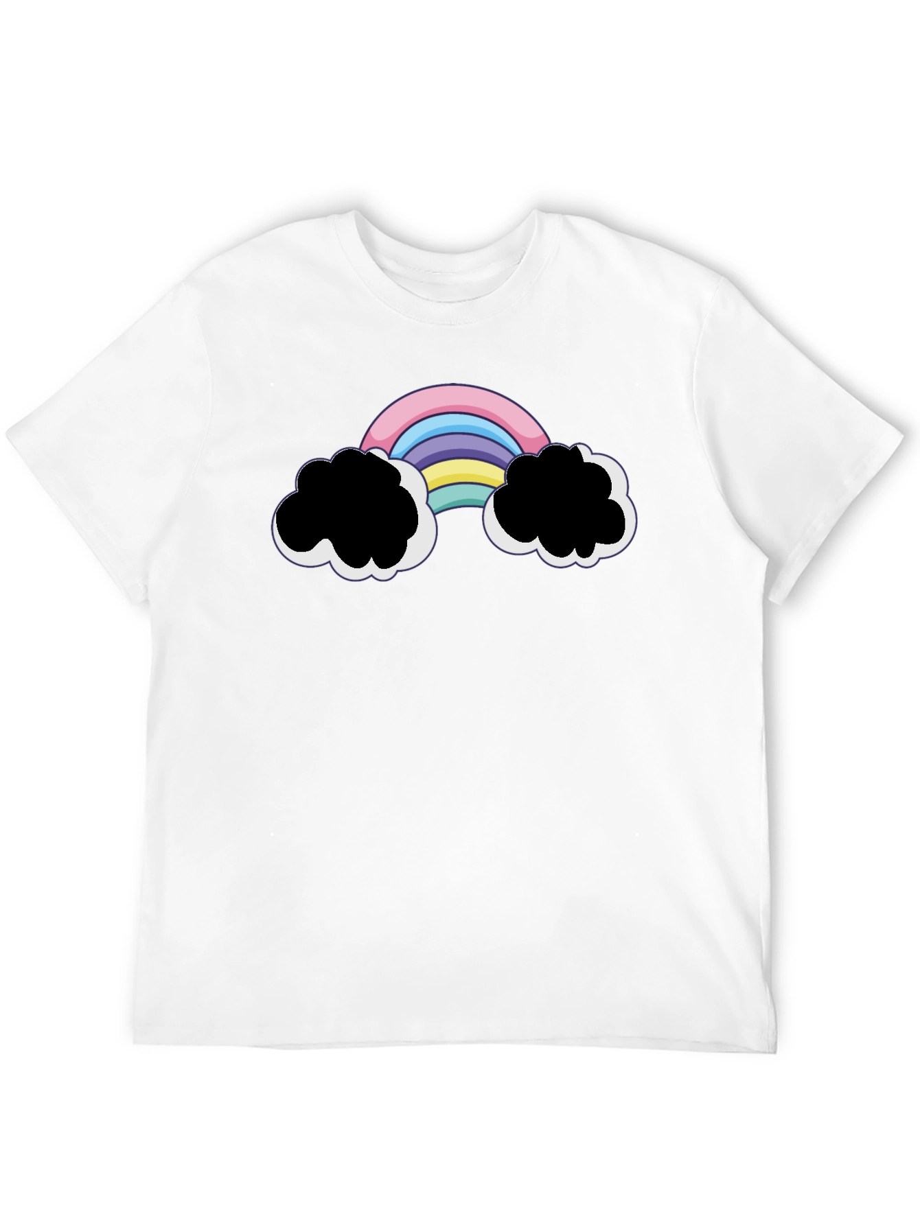 Rainbow Cloud Graphic Black T-Shirt