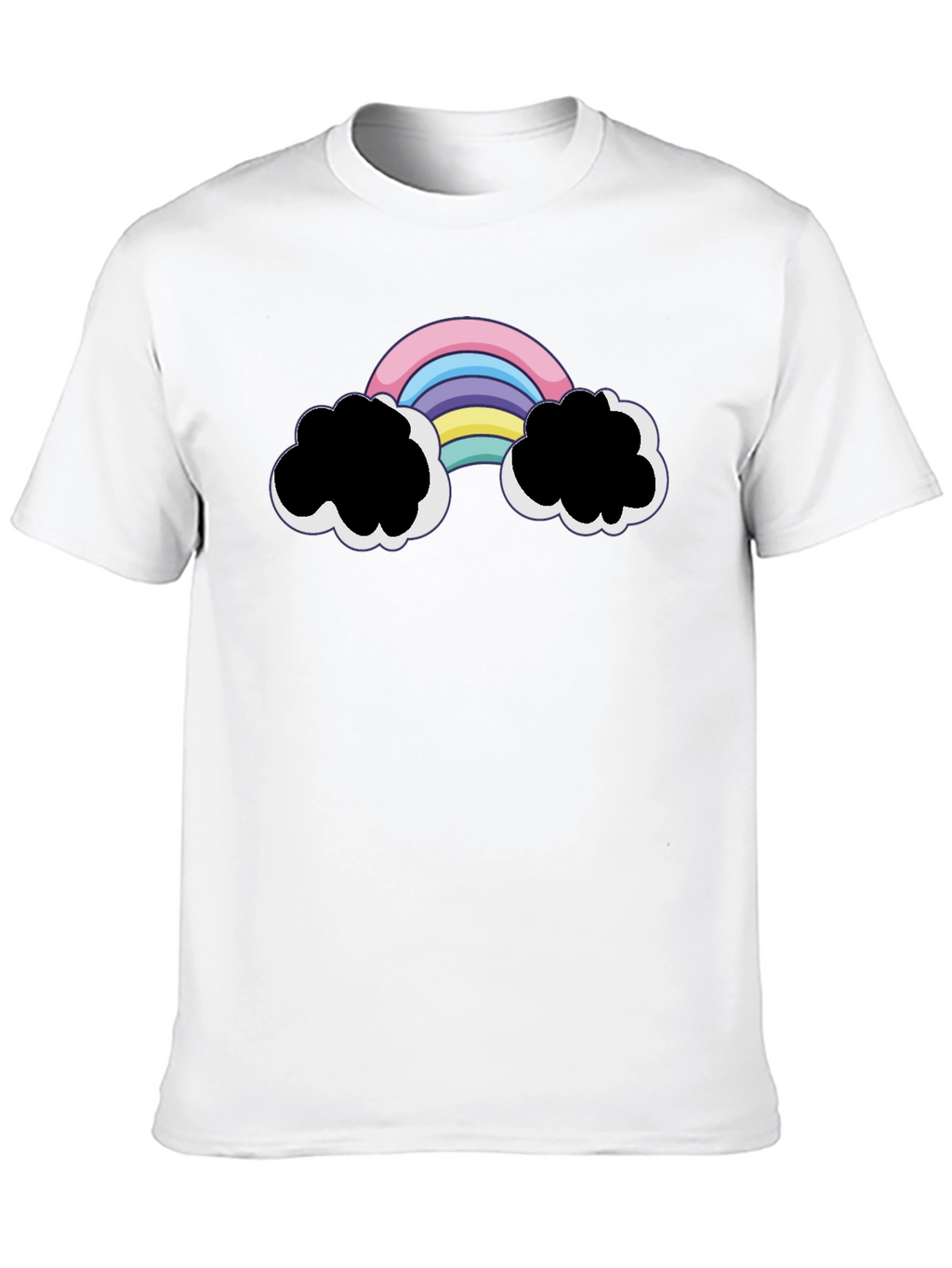 Rainbow Cloud Graphic Black T-Shirt