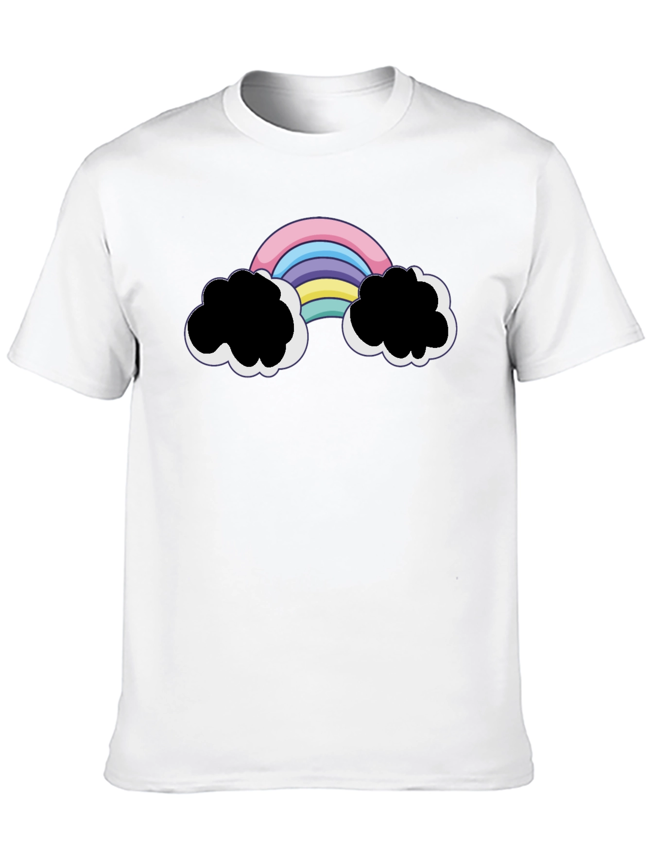 Rainbow Cloud Graphic Black T-Shirt