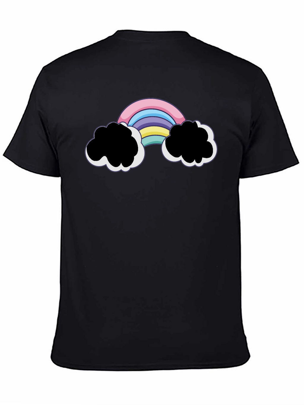 Rainbow Cloud Graphic Black T-Shirt