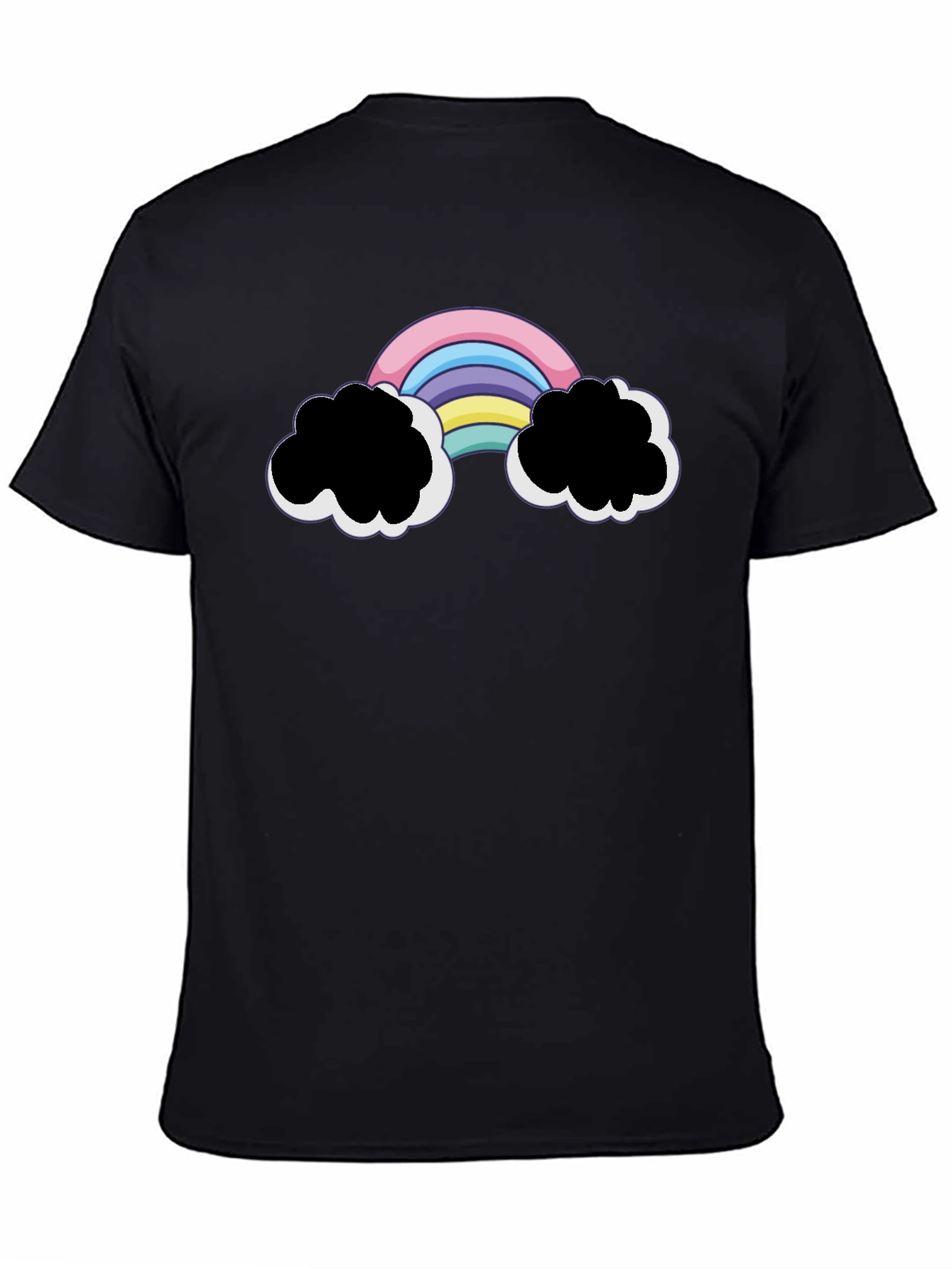Rainbow Cloud Graphic Black T-Shirt