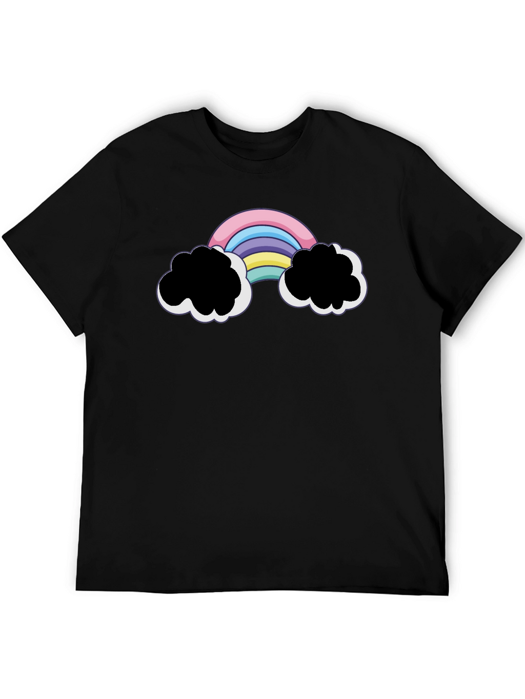 Rainbow Cloud Graphic Black T-Shirt