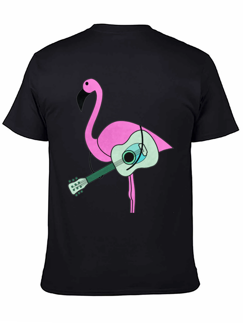 Flamingo Guitar Graphic Tee - Black