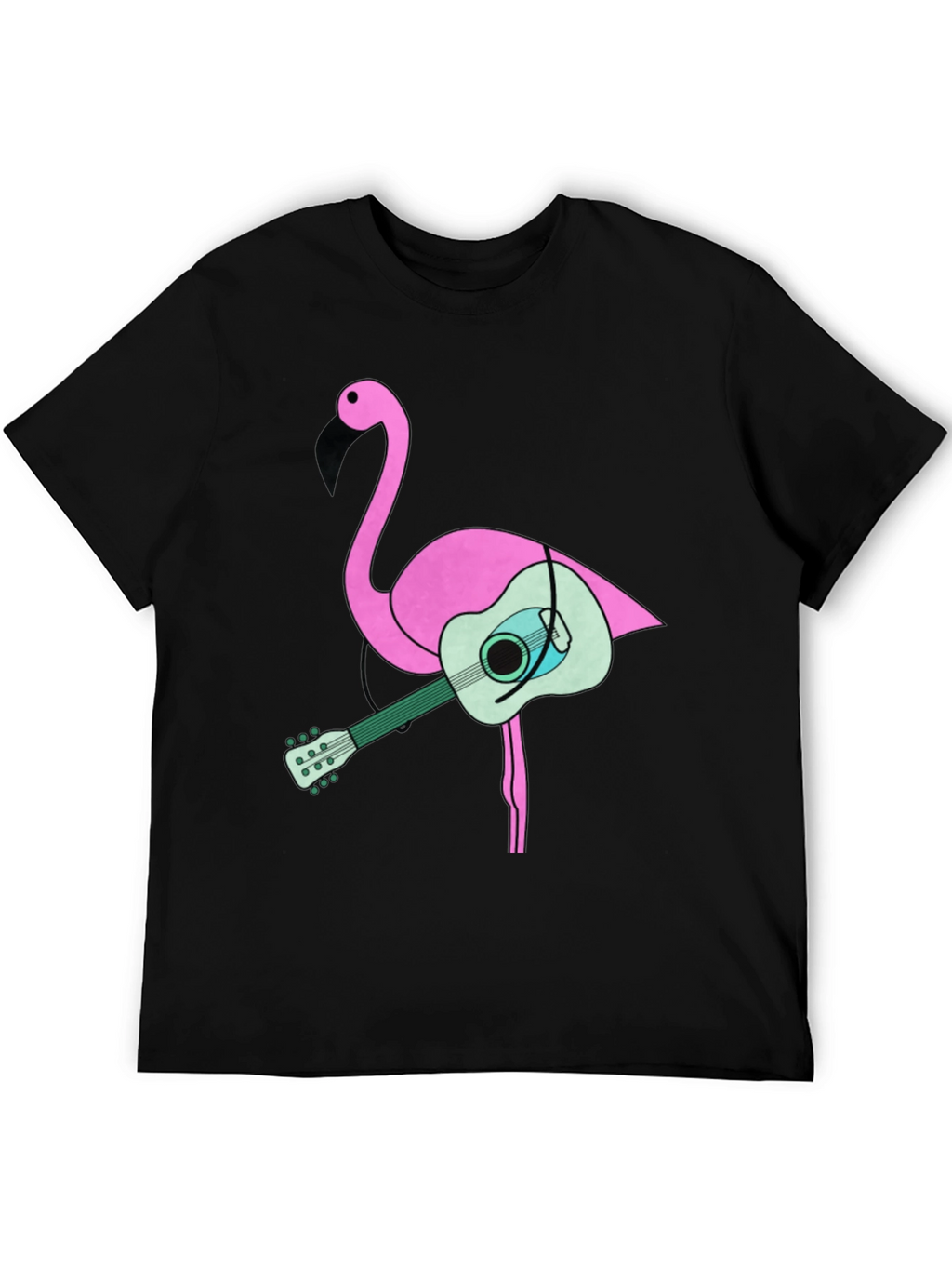 Flamingo Guitar Graphic Tee - Black
