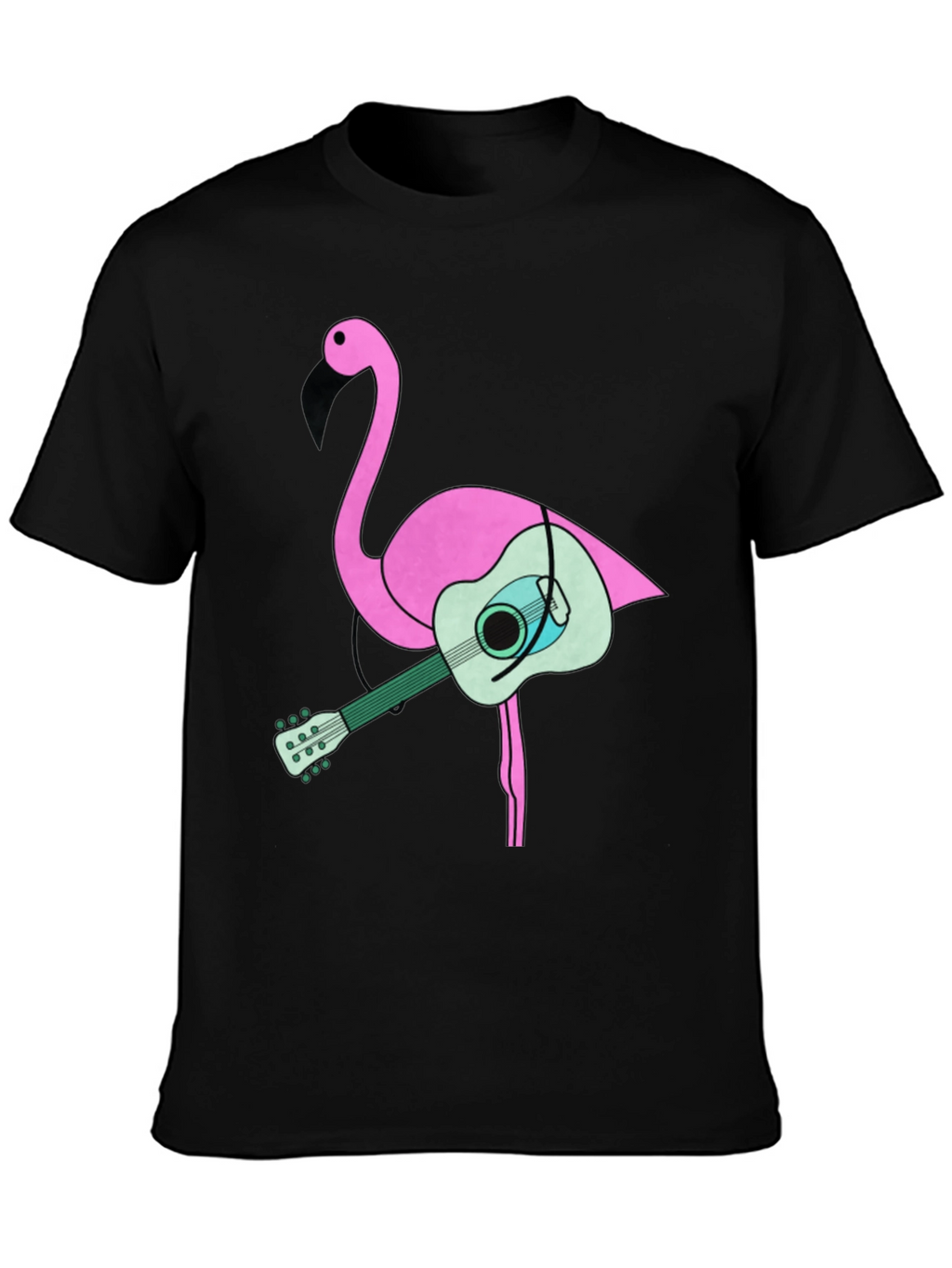 Flamingo Guitar Graphic Tee - Black