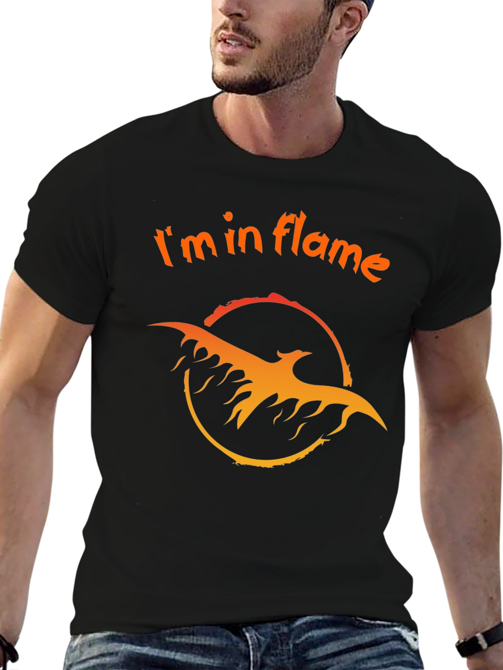 Im in Flame Black Graphic Tee