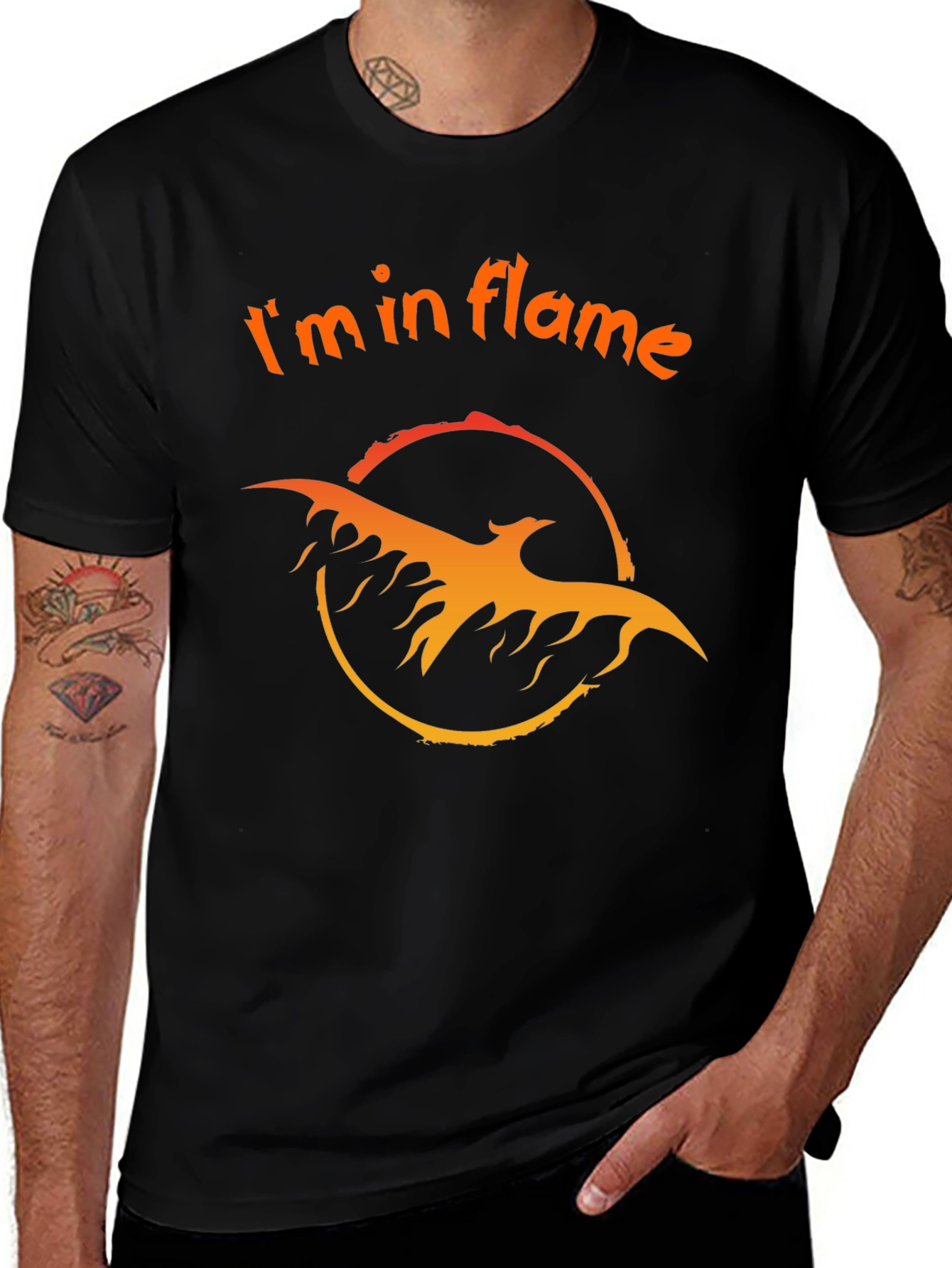 Im in Flame Black Graphic Tee