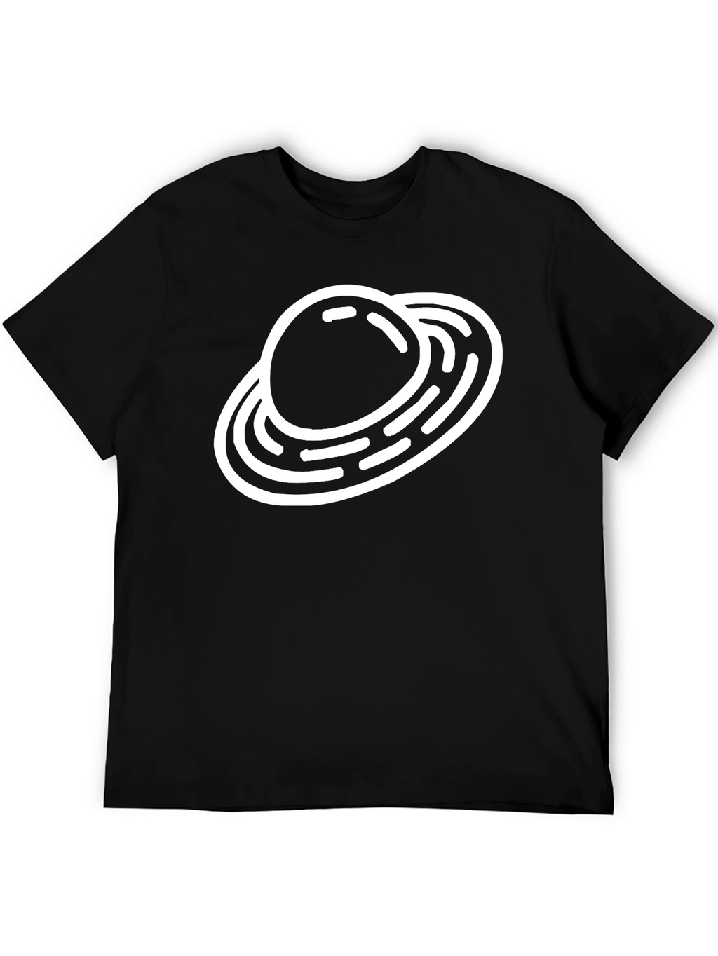 Saturn Graphic Black T-Shirt Space Theme