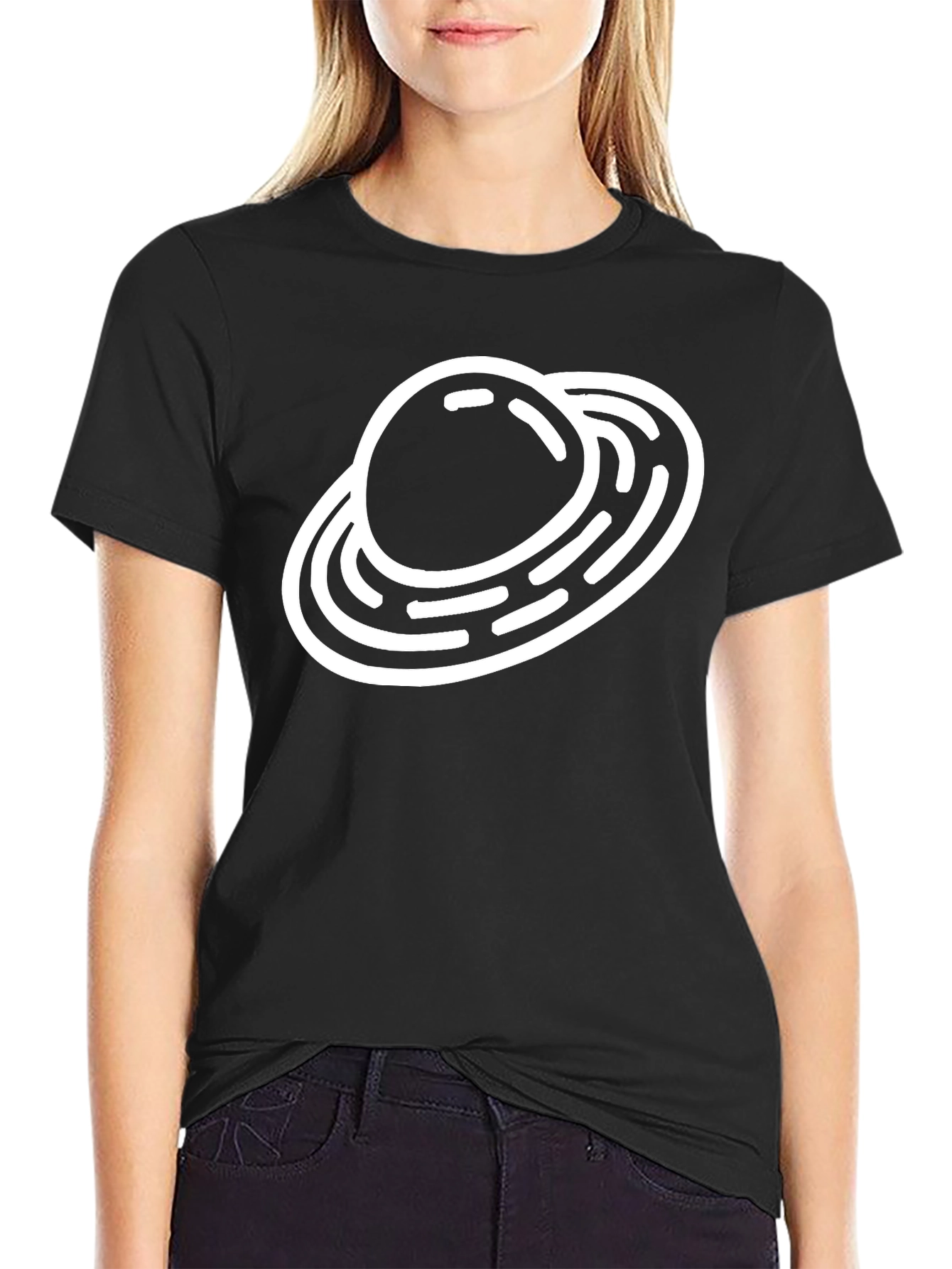 Saturn Graphic Black T-Shirt Space Theme