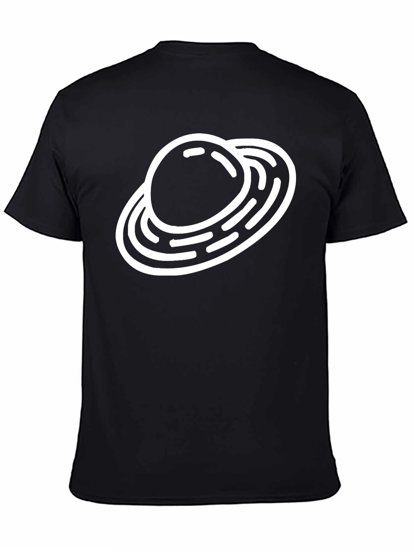 Saturn Graphic Black T-Shirt Space Theme