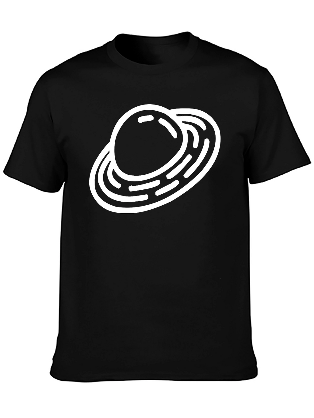 Saturn Graphic Black T-Shirt Space Theme