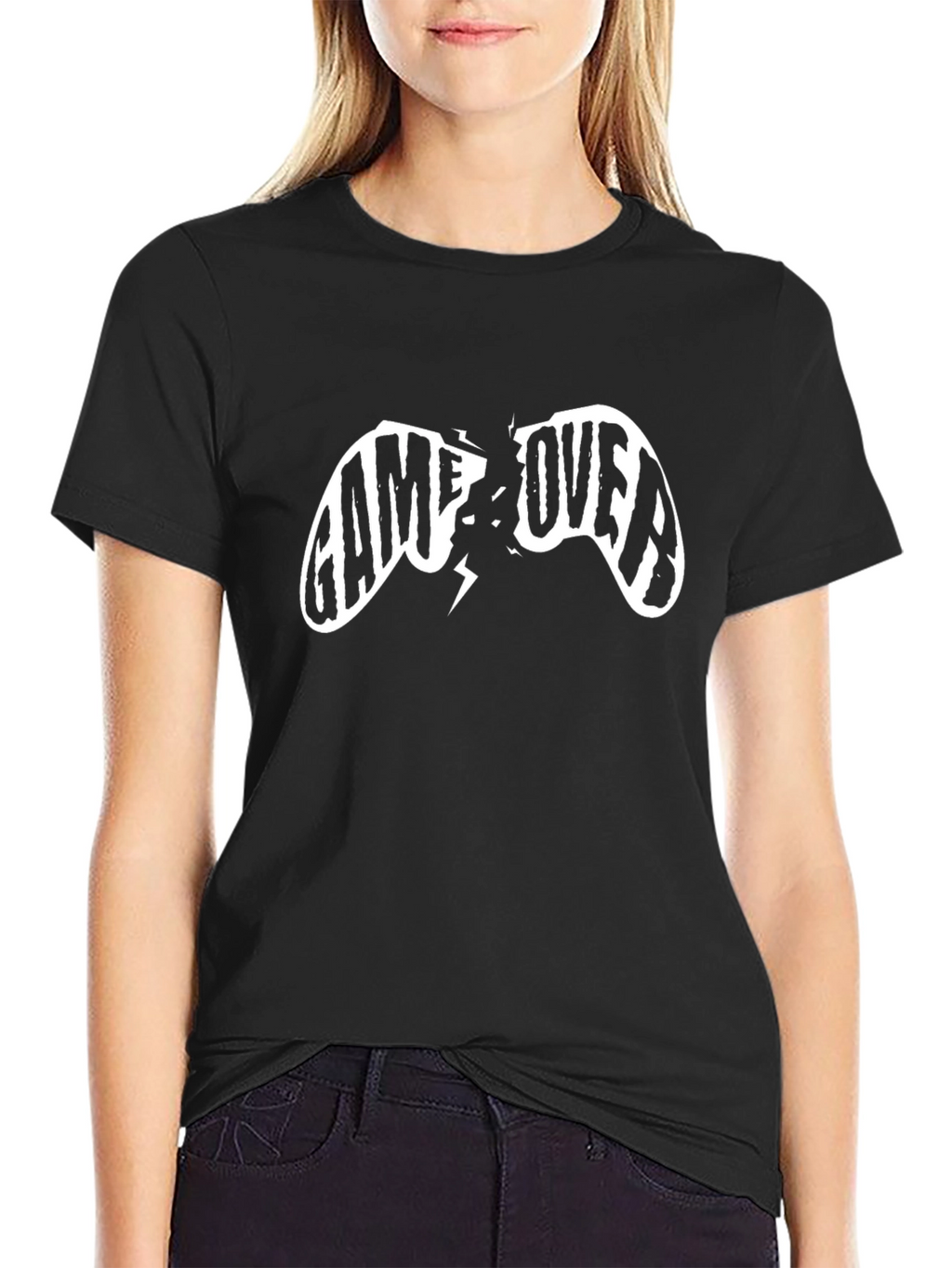 Game Over Graphic Tee - Black Cotton
