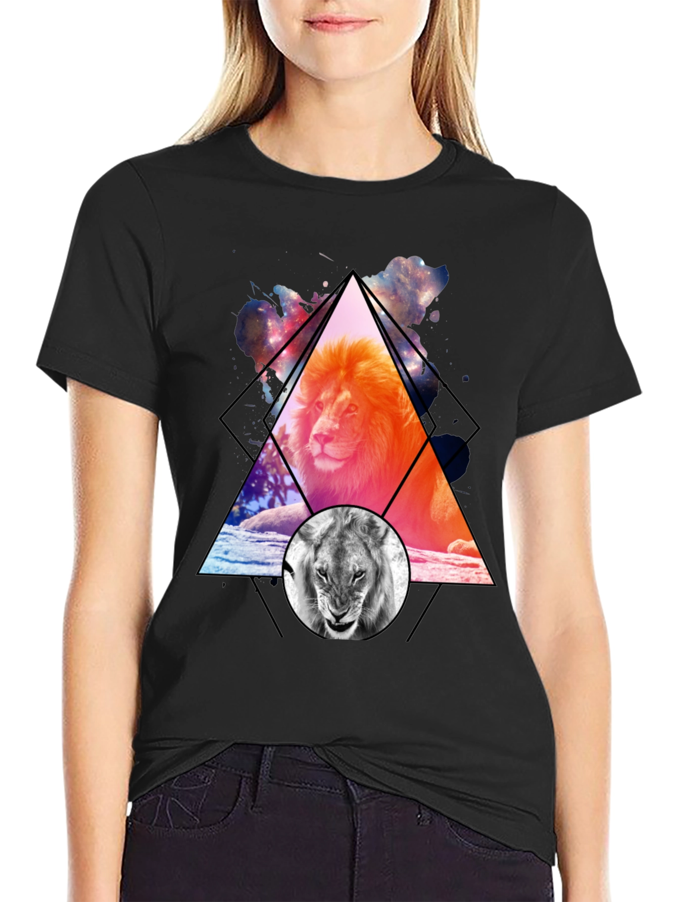 Lion Graphic Print Mens T-Shirt
