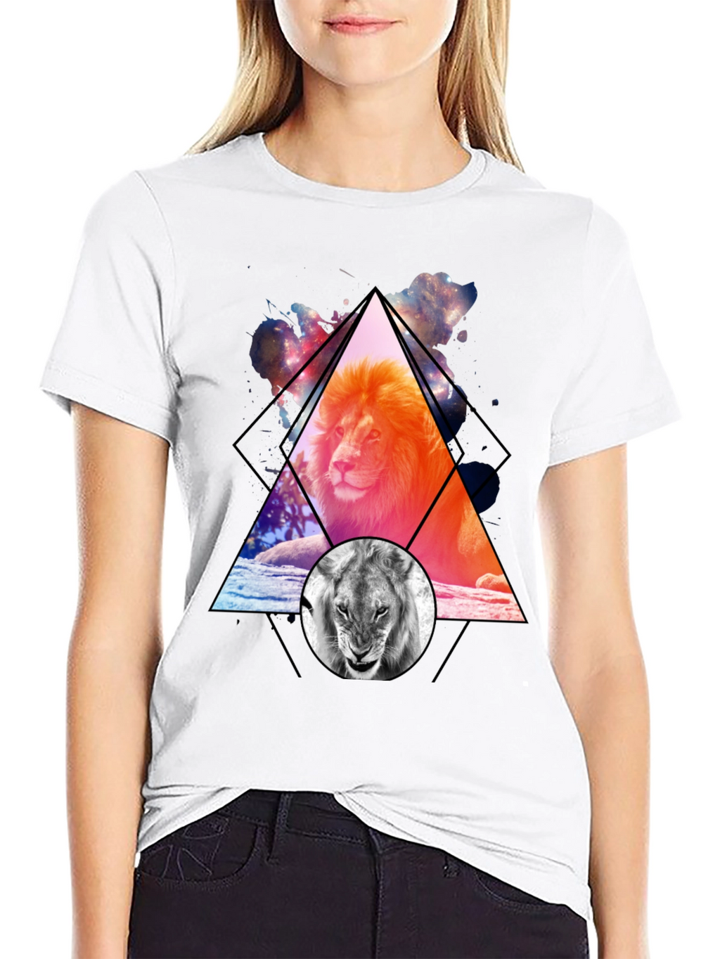 Lion Graphic Print Mens T-Shirt