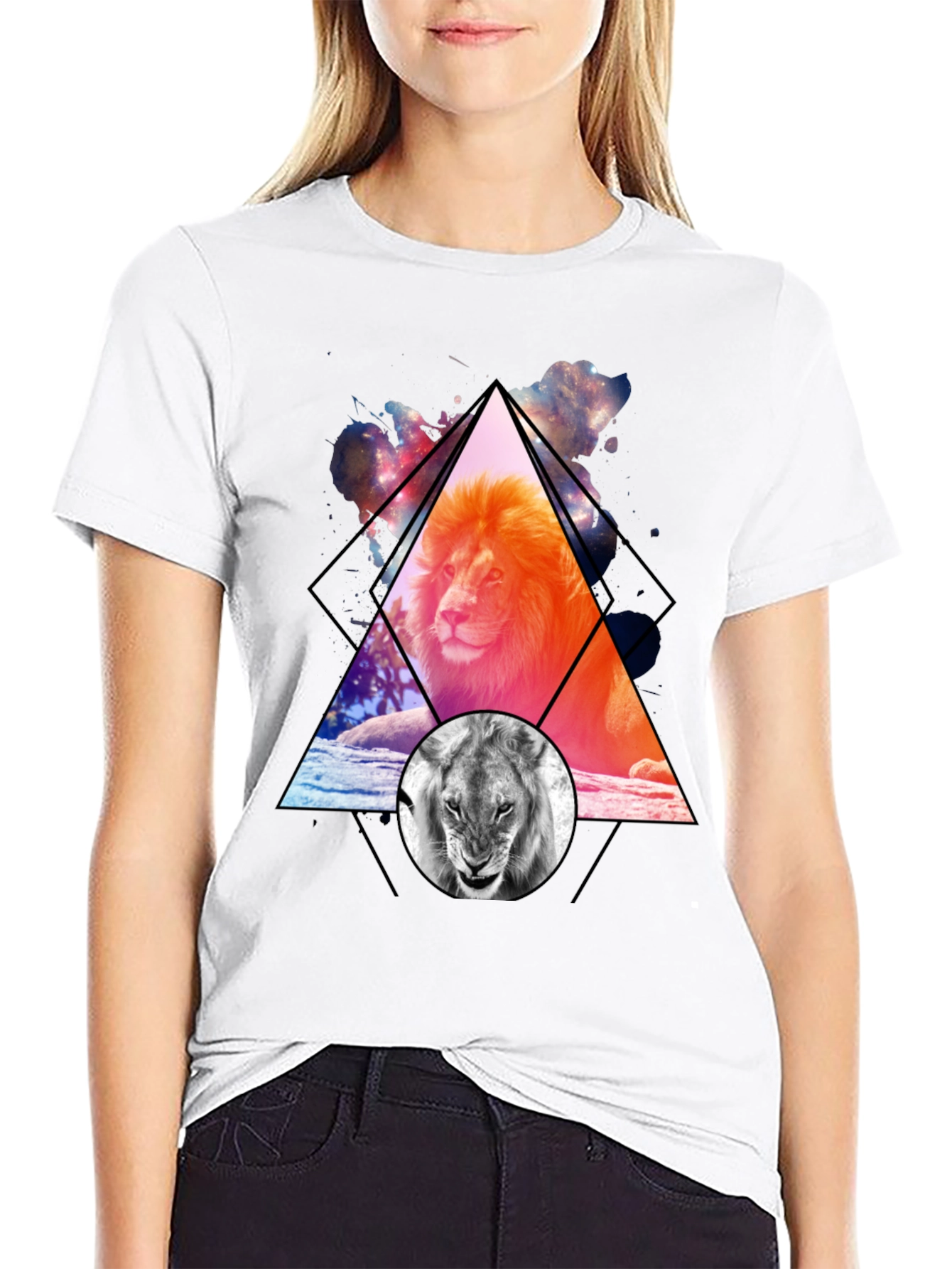 Lion Graphic Print Mens T-Shirt