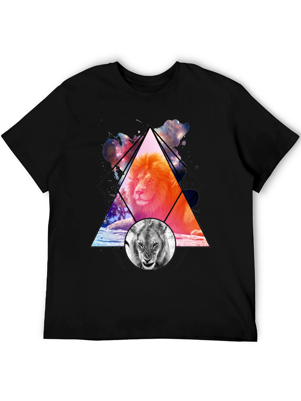 Lion Graphic Print Mens T-Shirt