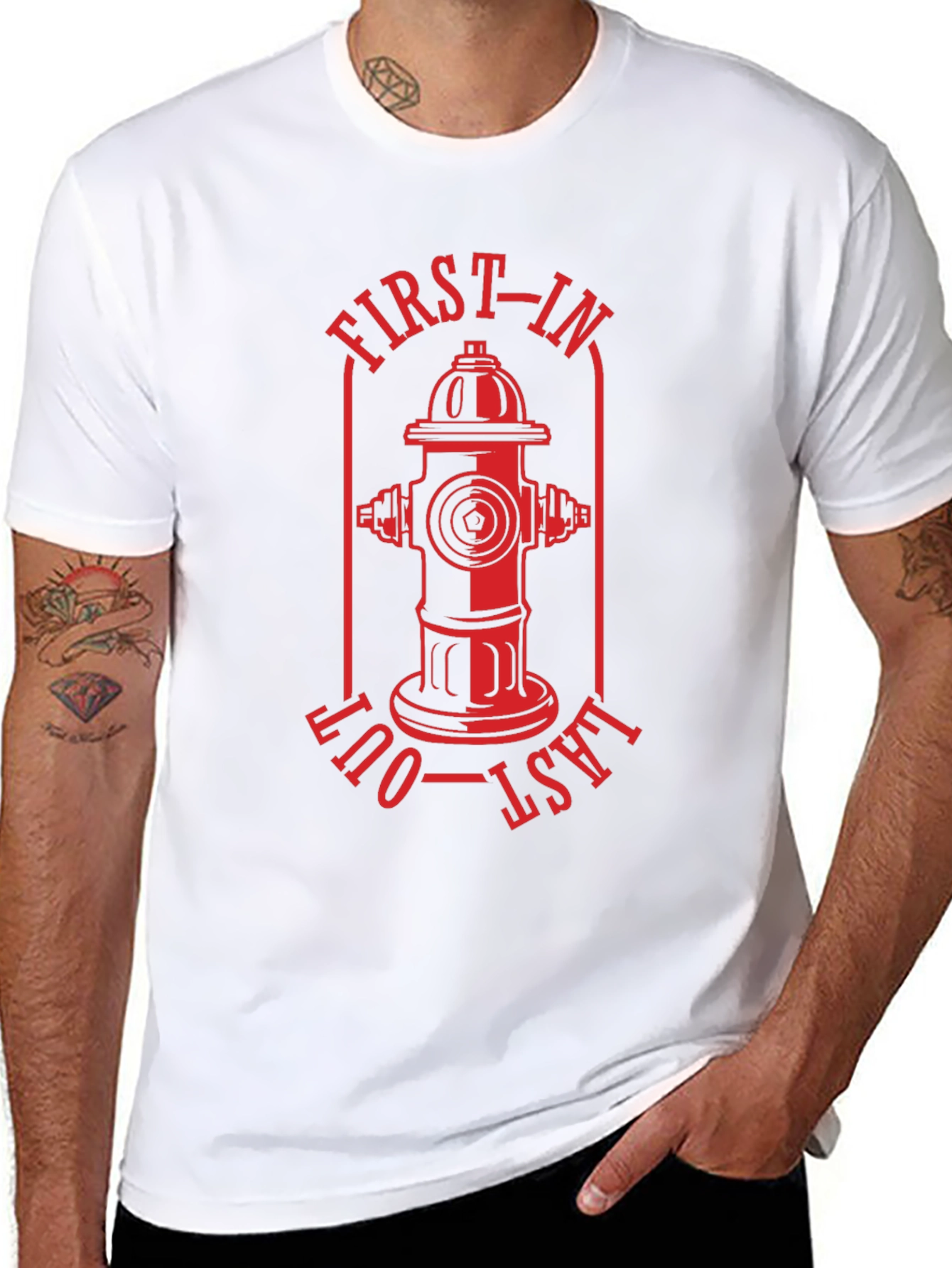 Firefighter First In Last Out Graphic Tee
