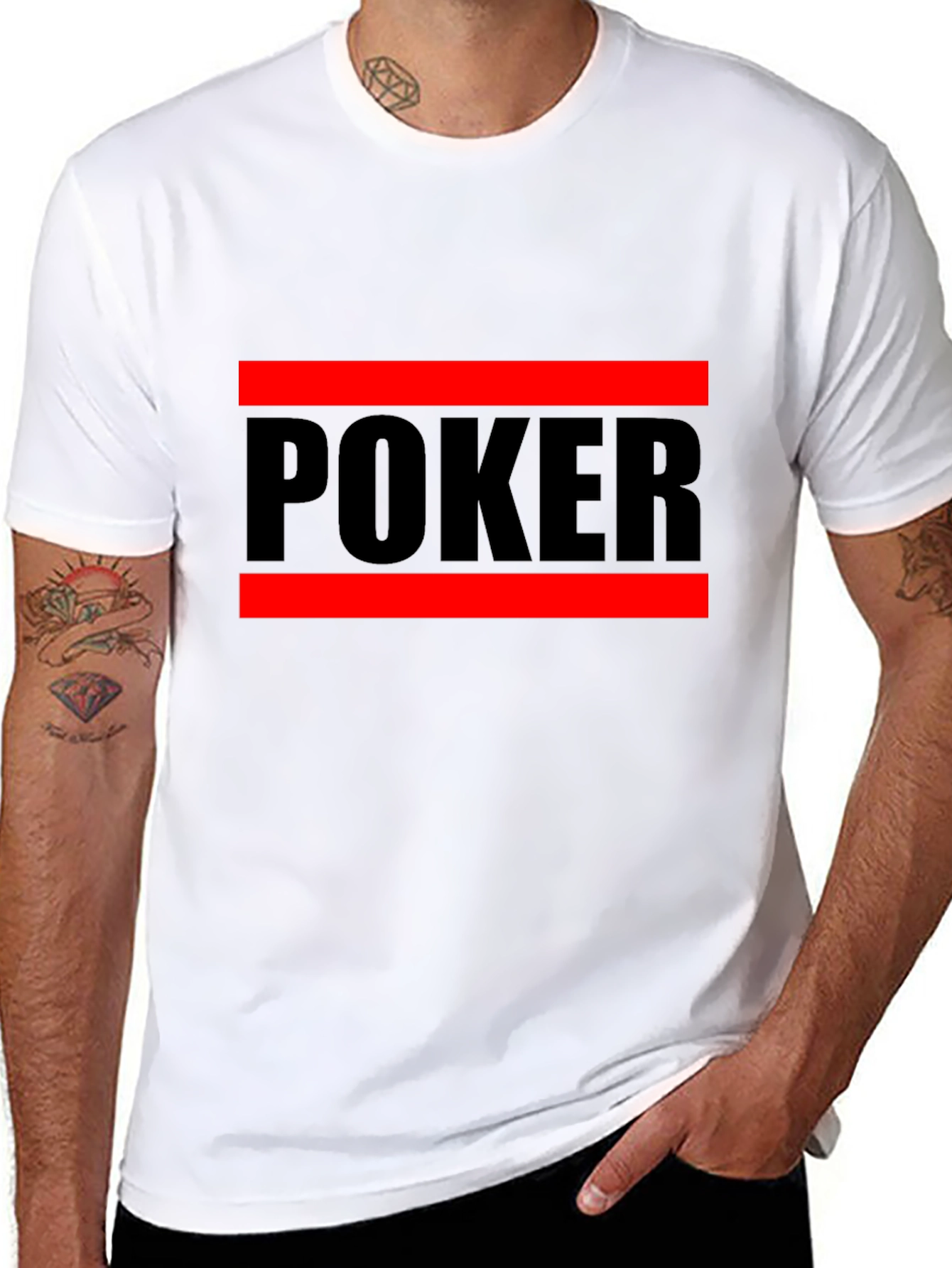 Poker Graphic Tee - Black Crew Neck